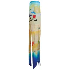 In the Breeze 5246 &mdash; Beach Day 40-inch Illusion Windsock &mdash; Vibrant, Fully Printed Windsock with Embroidered Details