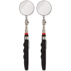 2 Pack Telescoping Inspection Mirror Tool, Round 2-Inch Mirror with 24.5-Inch Extension for Mechanics, Inspectors