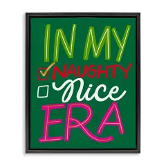 Stupell Industries Sassy Naughty or Nice Era Floating Frame By Doodles.Ink.