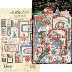 Graphic 45 Chipboard Die-Cuts-Tags & Frames, Deck The Halls