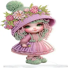 Diamond Art Painting Tabletop Decoration (Pink Doll))