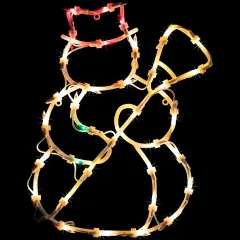 Northlight Lighted Snowman Christmas Window Silhouette Decoration - 15" - Multicolor Lights White