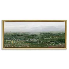 Stupell Industries Dotted Rural Meadow Scene Floating Frame By Hannah Dawson