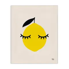 Stupell Industries Lemon with Eyelashes Canvas Wall Art Design by Jessica Beck