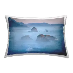Rocks Protruding from Sea Decorative Printed Throw Pillow Design by Marty Hulsebos, 14 x 7 x 20