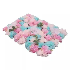 12pcs Artificial Flower Wall Rose Floral Panels Backdrop Decor for Party Wedding