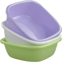 3-Pack Plastic Wash Basin - 8 Quart