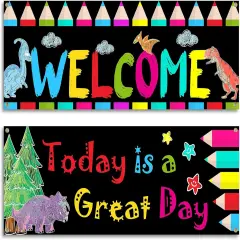 2 Pack Welcome Back To School Bulletin Banner Decoration 38.5&times;13.7 Inch