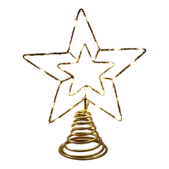 Gold Star Tree Topper with 30 Warm White Lights