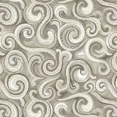 Beige Whirlwind Swirl Cotton Wideback Fabric per yard