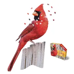 Madd Capp: I Am Cardinal - 1000 Piece Puzzle - Unique Bird-Shaped Jigsaw, 21x36" Assembled Size, Poster Reference, Edcuational Fun Fact Booklet