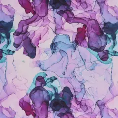 Mook Fabrics Smoke Print Cotton Fabric [108 in. Wide] - By The Yard Purple/Teal