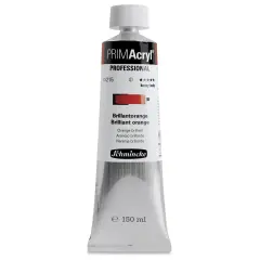 Schmincke Primacryl Professional Acrylic Paint - Brilliant Orange, 150 ml Tube