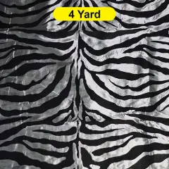 Zebra Flocking Taffeta Flocking Velvet Zebra Fabric 60" Wide Platinum Zebra