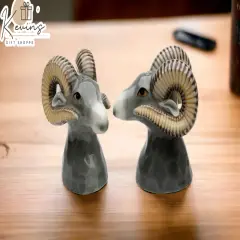 Hand Painted Ceramic Rams Salt & Pepper Shakers, Home D&eacute;cor, Gift for Her, Gift for Mom, Kitchen D&eacute;cor