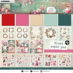 Jenine's Mindful Art Sending You Love Mixed Paper Pad 8"X8"-Nr. 290 Vellum/Unicolor/Elements