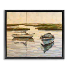 Stupell Industries Be Still Rowboat Landscape Floating Frame By Linda Sperruzzi