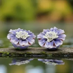 Ceramic Dahlia Flower Salt & Pepper Shakers, Home D&eacute;cor, Gift for Her, Gift for Mom, Kitchen D&eacute;cor, Dining Table D&eacute;cor, Wedding Decor