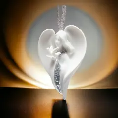 Ceramic Angel With Peace Dove Ornament, Home D&eacute;cor, Religious D&eacute;cor, Religious Gift, Church D&eacute;cor, Baptism Gift, Christmas Decor