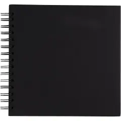 8x8 Hardcover Scrapbook - Blank Wedding Guest Book, DIY Photo Album, Black Spiral Bound Cardboard Cover Sketchbook for Kids Craft, Diary Journal - Square - 40 Sheets