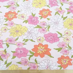 1 Yard Multicolor Blooming Garden Cotton Fabric Floral Stretch Print, 44/45&Prime; Wide for Sewing & Crafts