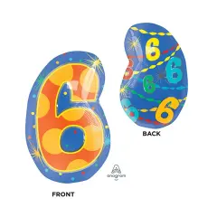 Number 6 Confetti Dots 20 Inch Foil Mylar Balloon