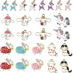 Cute Animal Enamel Charms 26Pcs