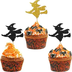 24pcs Glitter Halloween Cupcake Toppers
