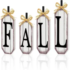 4 Pcs Wooden Fall Signs Tabletop Decor