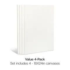 KINGART&reg; Stretched Canvas 18" x 24", 4-Pack