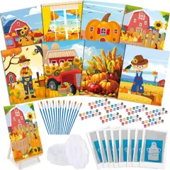 72 Pieces Pre Drawn Canvas Paint Kit - 8" x 10" (Fall)