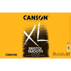 Canson XL Bristol Smooth Pad 11"X17"-Fold Over, 25 Sheets