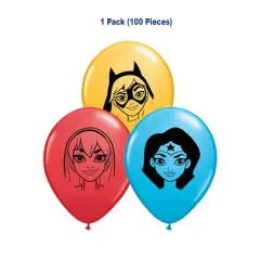 DC Super Hero Girls Faces Assortment 5 Inch Latex Balloons