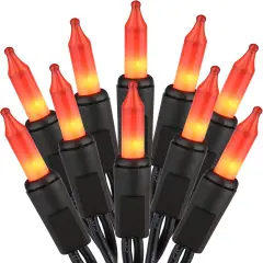 Orange Halloween String Lights - 21.63FT, 100 Count (Black Wire)