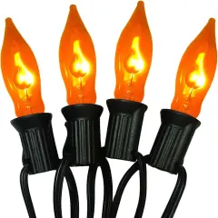 10Ft C7 Halloween Flicker Flame Lights Orange String Lights