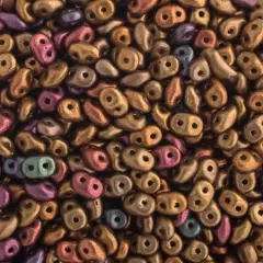 Matubo 2-Hole Czech Glass Gold Superduo Beads, 100g Crystal Gold Rainbow