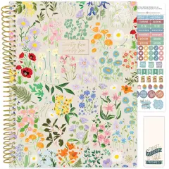 bloom daily planners 2025-26 Academic Planner, Soft Cover, 8.5" x 11", Garden Party, Beige