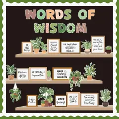 63pcs Bookshelf Bulletin Board Decorations - Plant