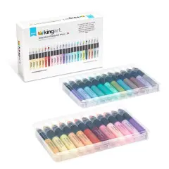 KINGART&reg; Gel Stick Artist Mixed Media Watercolor Crayons, Set of 24 Unique Pastel Colors