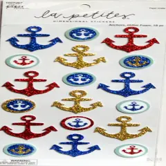La Petites Anchors, Glitter Foam Dimensional Stickers