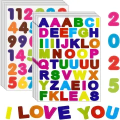 60 Sheets 2880 Pieces Alphabet Letter Number Stickers (Letter & Number)