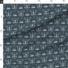 Various Fabrics by the Yard or Fat Quarter Baby Dragon Bohemian Botanical Magical Guardian Farmhouse Safe Cottagecore Dark Teal Gray Custom Printed Fabric by Spoonflower