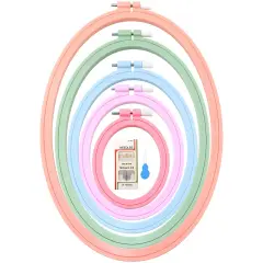 5 Pcs 5 Size Oval Embroidery Hoops, ABS Plastic Embroidery Hoops Cross Stitch Hoops Embroidery Frames for Sewing, Needlework, Embroidery Projects (Size-11.4", 9.6", 7.5", 5.7",3.9")