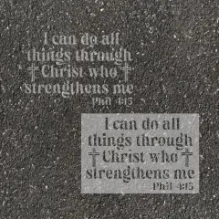 Philippians Bible Verse Parking Space Stencil | High School Senior Parking Spot Stencil | Reusable Stencil | Stencil Ease |