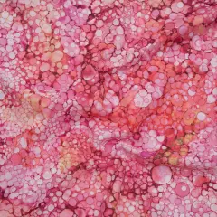 1 Yard Romance Bubbles Quilting Cotton Fabric Bliss Collection Pink Coral Design 43 inch Width