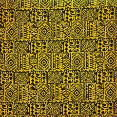 1 Yard Traditional Polynesian Tapa Light Barkcloth Fabric 100% Cotton, 45 inches Width Yellow