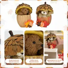 Animals Figurines in Acorns as Fall Table Centerpieces