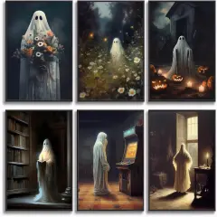6 Vintage Ghost Wall Art
