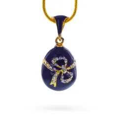 Crystal Bow Egg Pendant Necklace