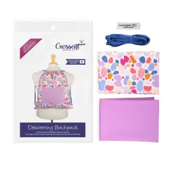 Crosscut Sewing Co.&reg; Drawstring Backpack Sewing Project Kit - Beginner Sewing Kit - Sewing Kit for Kids Abstract geo